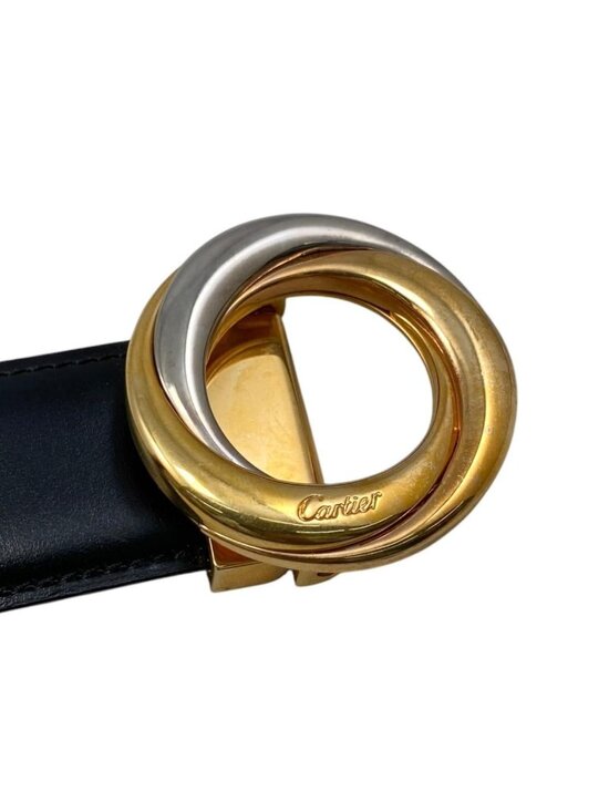 Cartier Belt Trinity Leather Black Gold Silver main image 6